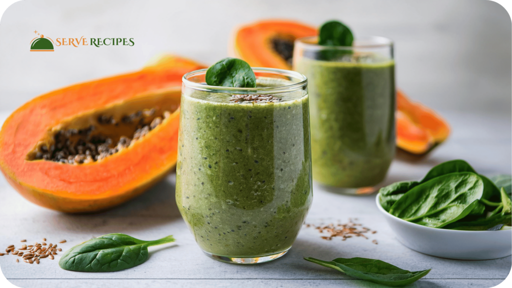 Papaya and Spinach Green Protein Smoothie 1