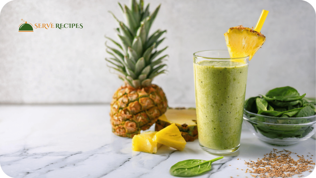 Pineapple and Spinach Green Protein Smoothie 1