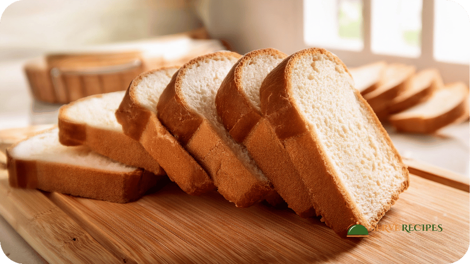 Slicing thick brioche bread to create pockets for stuffing, an essential step in making stuffed French toast.